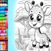 Coloring book cute animals